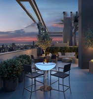 Стол светящийся круглый на металическом основании 60х60х110